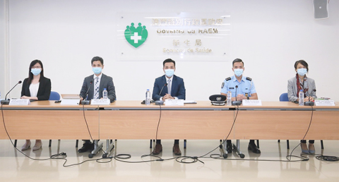 ◎ 應變協調中心昨日舉行記者會。