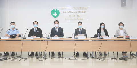 ◎ 新型冠狀病毒感染應變協調中心昨日舉行記者會。