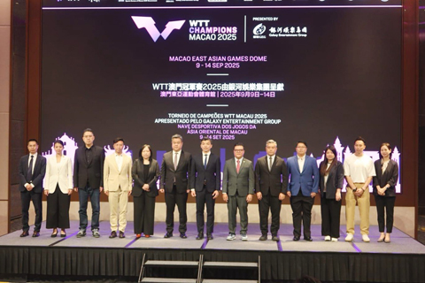 ◎ 世界職業乒球大聯盟澳門冠軍賽下月開拍。