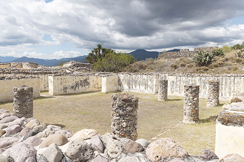 ◎ 這是九月十七日在墨西哥瓦哈卡州亞古爾遺址拍攝的宮殿遺跡。