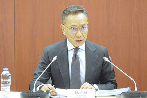 ◎ 保安司司長陳子勁表示,本澳整體罪案數量持續下降。