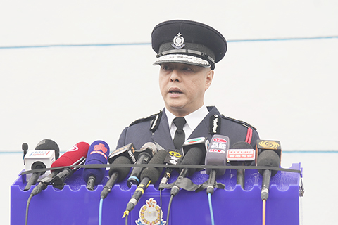 ◎ 一月卅一日,香港警務處處長周一鳴出席完警察學院結業會操後見記者時表示,去年首三季有逾一萬一千人投考警隊,並會於三月到內地舉行招聘,希望向正在內地求學的香港青年提供加入警隊的資訊。(香港中通社記者陳奕啟 攝)