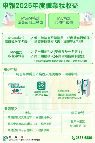 ◎ 申報二0二五年度職稅收益。