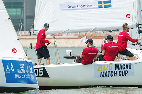 ◎ 瑞典OscarEngstrom隊首日在澳門錄得四勝一負。